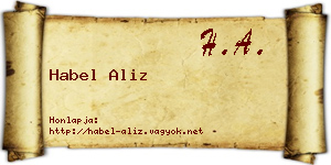 Habel Aliz névjegykártya